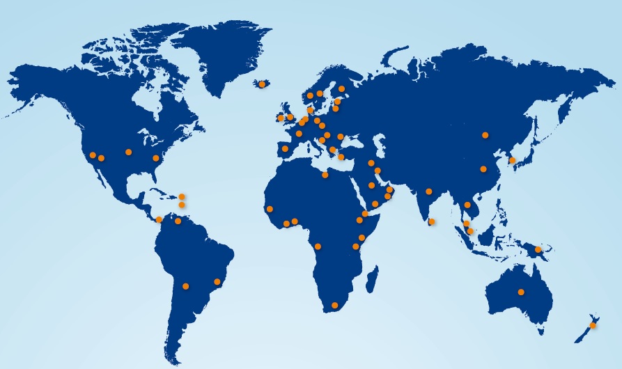 Mapa mundial con presencia de Biokube